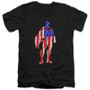 Image for Superman V-Neck T-Shirt Flag Silhouette