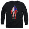 Image for Superman Long Sleeve T-Shirt - Flag Silhouette