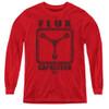 Image for Back to the Future Youth Long Sleeve T-Shirt - Flux Capacitor on Red