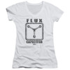 Image for Back to the Future Girls V Neck T-Shirt - Flux Capacitor on White