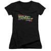 Image for Back to the Future Girls V Neck T-Shirt - BTTF II Logo