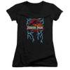 Image for Jurassic Park Girls V Neck T-Shirt - Lightning Logo
