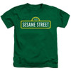 Image for Sesame Street Kids T-Shirt - Sesame Street Logo on Green