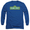Image for Sesame Street Long Sleeve T-Shirt - Sesame Street Logo on Blue