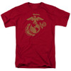 Image for U.S. Marine Corps T-Shirt - Gold Emblem on Red