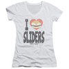 Image for White Castle Girls V Neck T-Shirt - I Heart Sliders