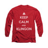 Star Trek the Next Generation Long Sleeve Shirt - Keep Calm and Klingon