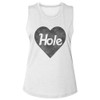 Image for Hole Black Heart Logo Ladies Slub Sleeveless Crew Neck Tee