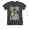 Image for Star Trek V Neck T-Shirt - Monotone Live Long & Prosper