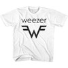 Weezer Weezer and W Logo on White Youth T-Shirt