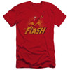 Justice League of America Premium Canvas Premium Shirt - Flash Rough Distress