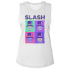 Slash Skull Boxes Ladies Slub Sleeveless Crew Neck Tee