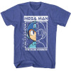 Mega Man Heather T-Shirt - Half Color Half Outline