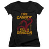 Game of Thrones Girls V Neck T-Shirt - Dragons with Fire