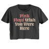 Pink Floyd Wish You Were Here Text Ladies Short Sleeve Crop Top