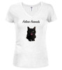 White image for Black Cat Juniors V-Neck T-Shirt