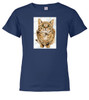 Navy image for Cat Look Up Youth/Toddler T-Shirt