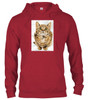 Cardinal red image for Cat Look Up Hoodie