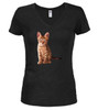 Black image for Cat Pose Juniors V-Neck T-Shirt