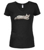 Black image for Cat Spluff Juniors V-Neck T-Shirt