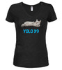 Black image for Cat Yolo Juniors V-Neck T-Shirt