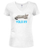 White image for Cat Yolo Juniors V-Neck T-Shirt