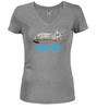 Heather grey image for Cat Yolo Juniors V-Neck T-Shirt