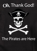 Closeup image for The Pirates are Here Juniors V-Neck T-Shirt