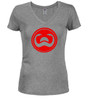 Heather grey image for Doom Juniors V-Neck T-Shirt