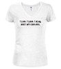 White image for I Live Juniors V-Neck T-Shirt