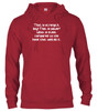 Cardinal red image for  The Strength of Steel Hoodie