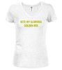 White image for Bite My Glorious Golden Ass Juniors V-Neck T-Shirt