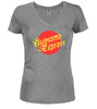 Heather grey Awesome Express Juniors V-Neck T-Shirt