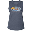 Jaws Girl on Float Ladies Muscle Tank Top