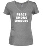 Heather grey image for Peace Among Worlds Juniors V-Neck T-Shirt