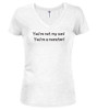 White image for You're not my son!  You're a monster! Juniors V-Neck T-Shirt