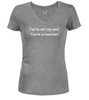 Heather grey image for You're not my son!  You're a monster! Juniors V-Neck T-Shirt