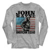 John Wayne Long Sleeve T Shirt - Grey American Legend