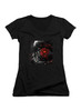 Image for Cyborg Eye Juniors V-Neck T-Shirt on Black