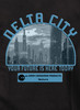 Close up image for Delta City Your Future is Here Today Juniors V-Neck T-Shirt