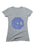Image for Distressed Logo Juniors V-Neck T-Shirt on Heather grey