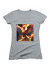 Image for Fiery Phoenix Juniors V-Neck T-Shirt on Heather grey