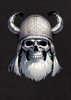 Close up image for Viking Skull Juniors V-Neck T-Shirt