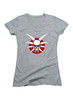 Heather grey Draconian Logo Juniors V-Neck T-Shirt