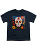 Navy Sugar Skull Flowers Youth/Toddler T-Shirt