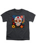 Charcoal Sugar Skull Flowers Youth/Toddler T-Shirt