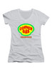 White Corner Gas Logo Juniors V-Neck T-Shirt