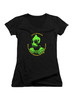 Black Sleestak 100% Scarier Juniors V-Neck T-Shirt