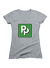 Heather grey Pied Piper PP Logo Juniors V-Neck T-Shirt