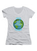 White Prestige Worldwide Juniors V-Neck T-Shirt